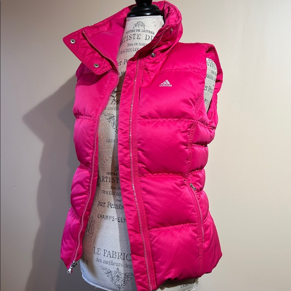 Adidas Hot Pink Down Filled Puffer Vest (size small)